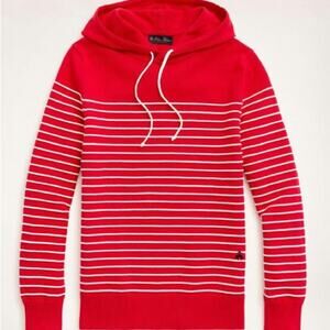 Brooks Brothers Red and White Striped Cotton Hoodie XXL